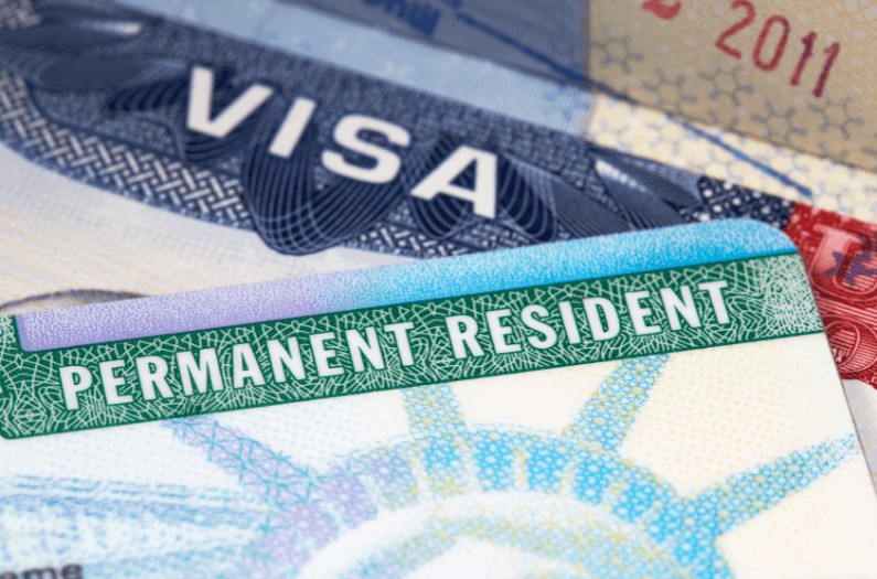 Green card and visa